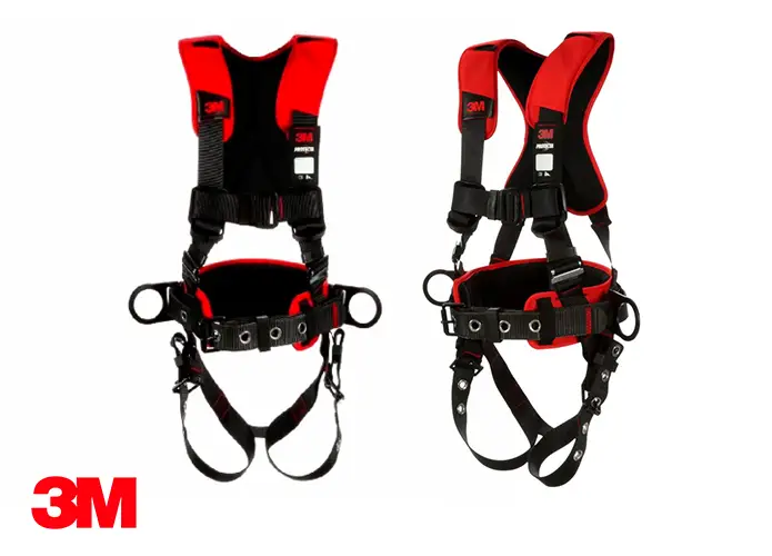 3M Protecta Basic Connect full body fall protection harness with back and side D-rings, padded support, and SRL adapter